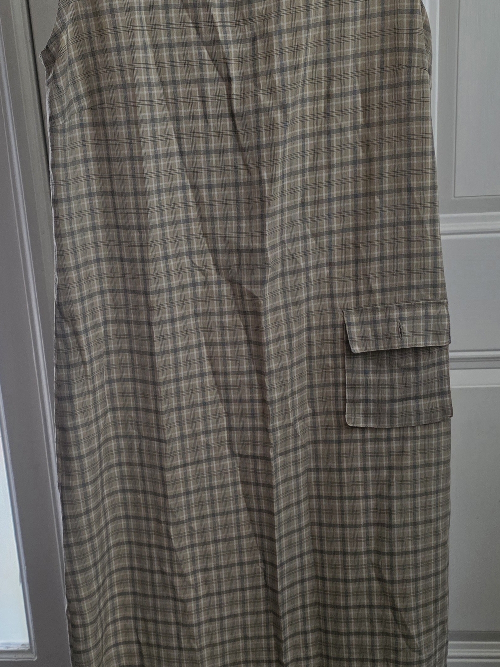 Kathie Lee Collection Plaid Midi Dress — Beige, Taupe
